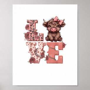 Póster Chicas amantes de las vacas de San Valentín altipl