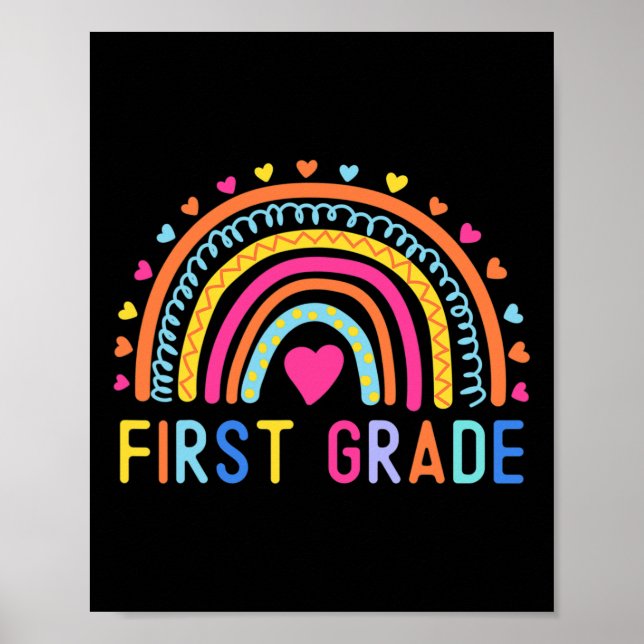 Póster Chicas arcoiris de primer grado de equipo de profe (Frente)