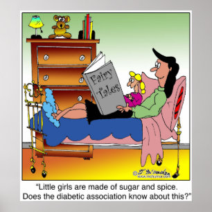 Póster Chicas, azúcar, especias y diabetes