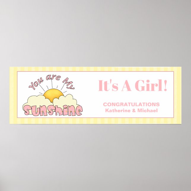 Póster Chicas Baby Shower Eres Mi Banner Fiesta Sunshine (Frente)