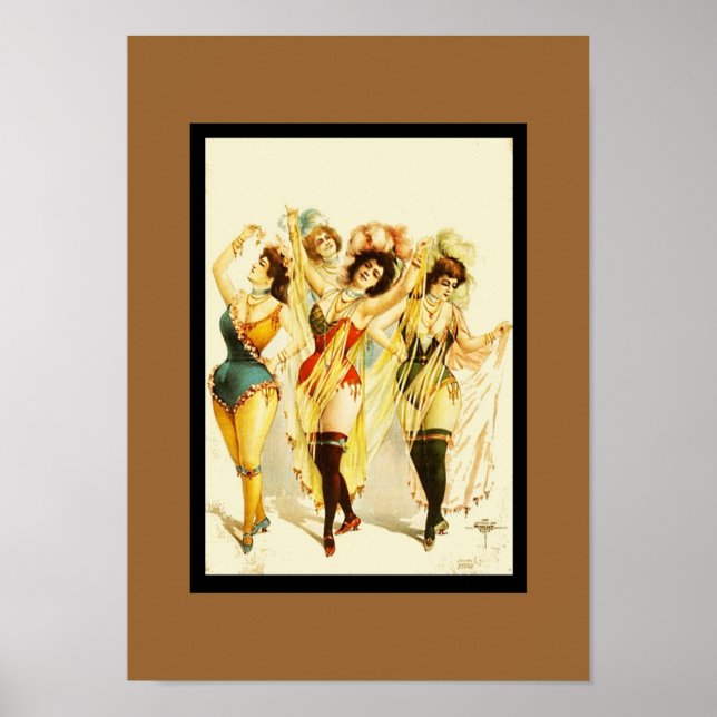 Póster Chicas Bailando Teatro Vintage (Frente)