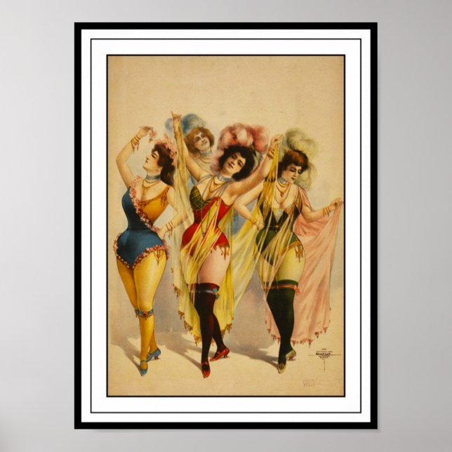 Póster Chicas Bailando Teatro Vintage 2 (Frente)