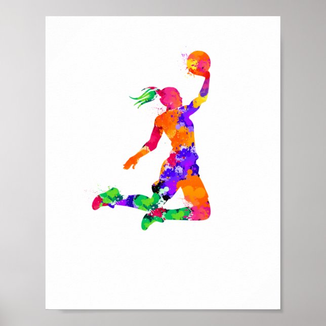 Póster Chicas Baloncesto Para Ventiladores De Baloncesto  (Frente)