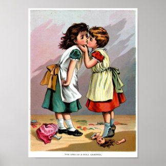 Póster Chicas besando