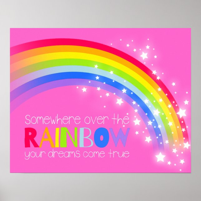 Póster Chicas brillantes arcoíris sueños poster cielo ros (Frente)