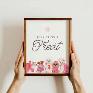 Póster Chicas Cachorros De Cachorro Rosa Favorecen Y Trat