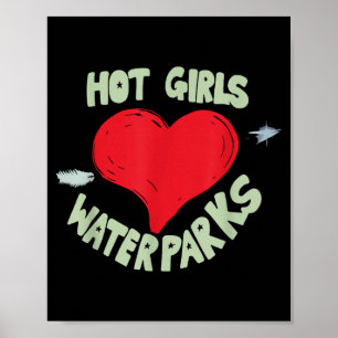 Póster Chicas Calientes Aman Parques Acuáticos Corazón Fl