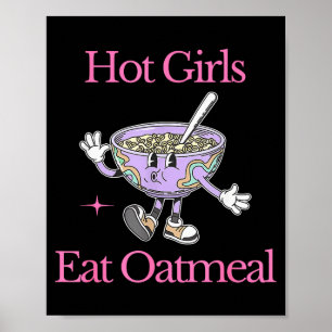 Póster Chicas Calientes Comen Avena Diseño Divertido 