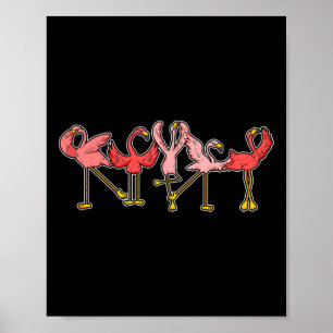 Póster Chicas Camisas Flamingo Cuelgan Flamingo