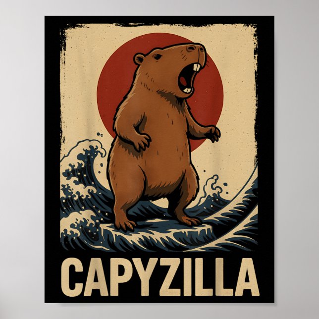 Póster Chicas capibara Chicas niños hombres capyzilla (Frente)