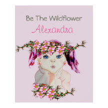 Chicas cuarto Personalizado Flor silvestre rosa mo