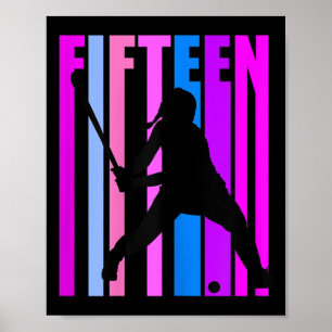 Póster Chicas Cumpleaños 15 Hockey sobre Hierba Jugadora