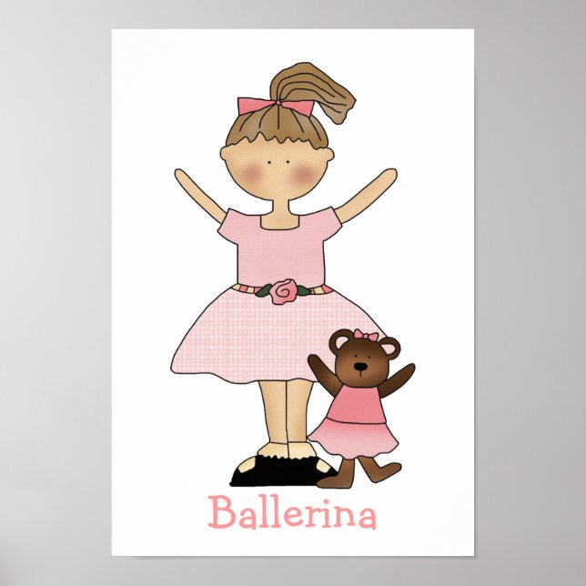 Póster Chicas Cute Ballerina Imprimir (Frente)