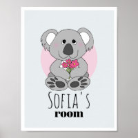 Chicas Cute Koala Bear Personalizado y Apellidos S