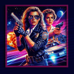 Póster chicas de acción de los años 80