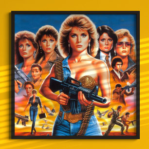 Póster chicas de acción de los años 80