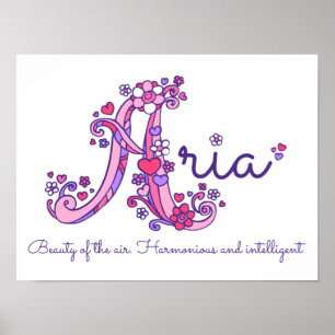 Póster Chicas de Aria nombran personalizado decorativo qu