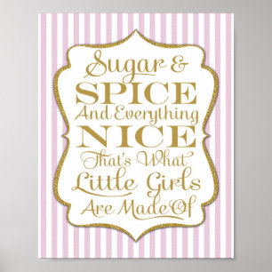 Póster Chicas De Azúcar Y Especias Rosadas Hechos Con Imp