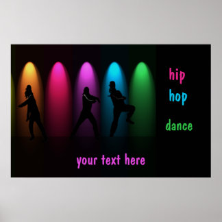 Póster Chicas de baile de hip-hop en plantilla de Poster 