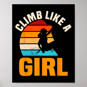 Póster Chicas de Bouldering Retro Climber Vintage Boulder