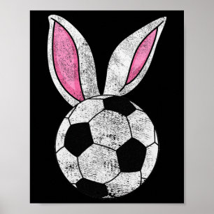 Póster Chicas de Bunny Ears Soccer Happy Easter Boys