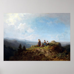 Póster Chicas de Carl Spitzweg en una pastelería