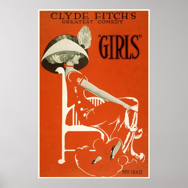Póster Chicas de comedia de Broadway Miss Violet (Frente)