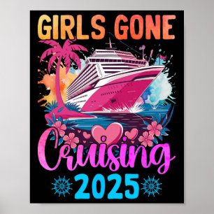 Póster Chicas de crucero 2025 Vacaciones de crucero para