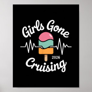 Póster Chicas de crucero 2026 divertido helado latido