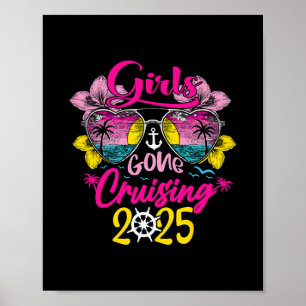 Póster Chicas de crucero divertido viaje de vacaciones de
