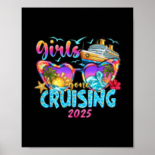 Póster Chicas de crucero divertido viaje de vacaciones en