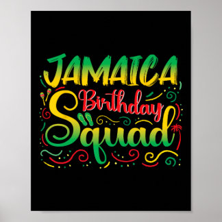Póster Chicas de cumpleaños Fiesta Outfi de Jamaica Squad
