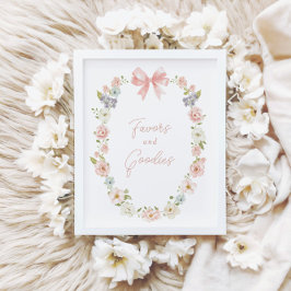 Póster Chicas de flores silvestres rosadas favorecen y Ró