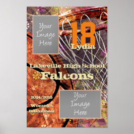 Póster chicas de fotografía de equipo y jugadores de balo