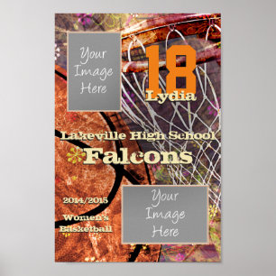 Póster chicas de fotografía de equipo y jugadores de balo