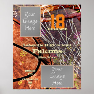 Póster chicas de fútbol de baloncesto de la selección