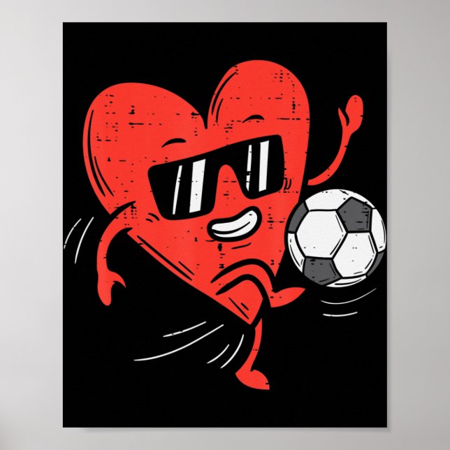Póster Chicas de fútbol de Día de San Valentín de fútbol  (Frente)