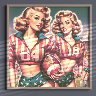Póster Chicas de fútbol de la época