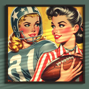 Póster Chicas de fútbol de la época
