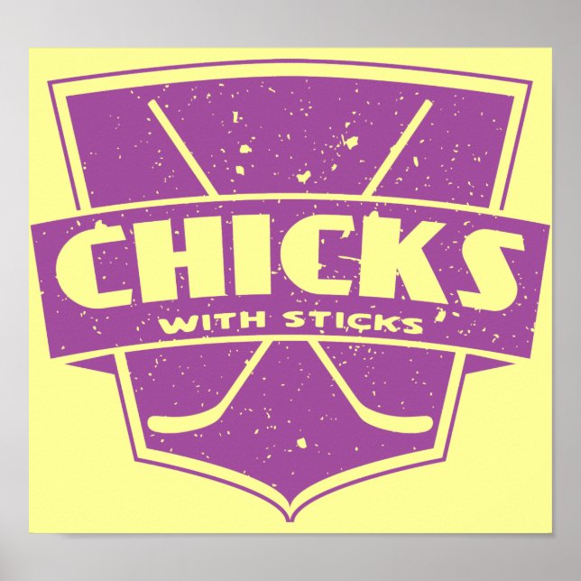 Póster Chicas de hockey con garrapatas (Frente)