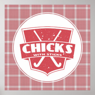 Póster Chicas de hockey con Poster de garrapatas