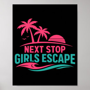 Póster Chicas de hombres escapada playa vacaciones crucer