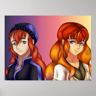 Póster Chicas de Kawaii