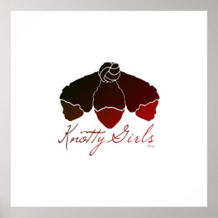 Póster Chicas de Knotty 3 Chicas negros con pelo natura