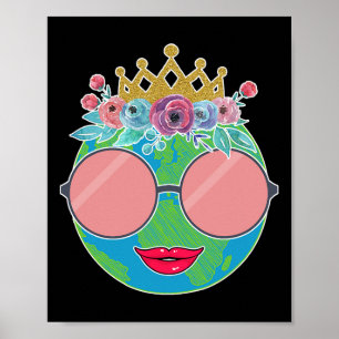 Póster Chicas de la flor de la corona de la naturaleza Dí