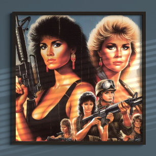 Póster chicas de la Guerra de Acción de los 80