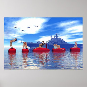 Póster Chicas de la Marina y del Glamour