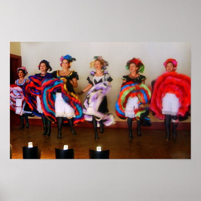 Póster Chicas de la Sala de Baile en el Antiguo Oeste (Frente)