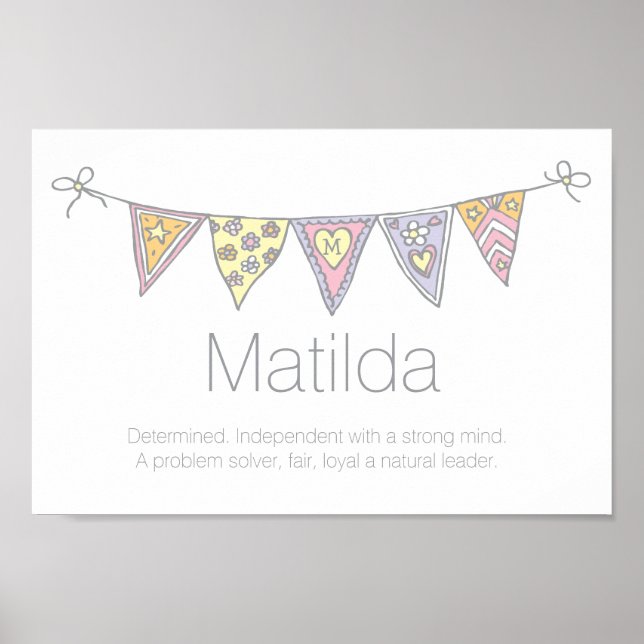 Póster Chicas de Matilda nombran y significan poster de b (Frente)