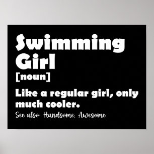 Póster Chicas De Natación Graciosos De Definición Chica